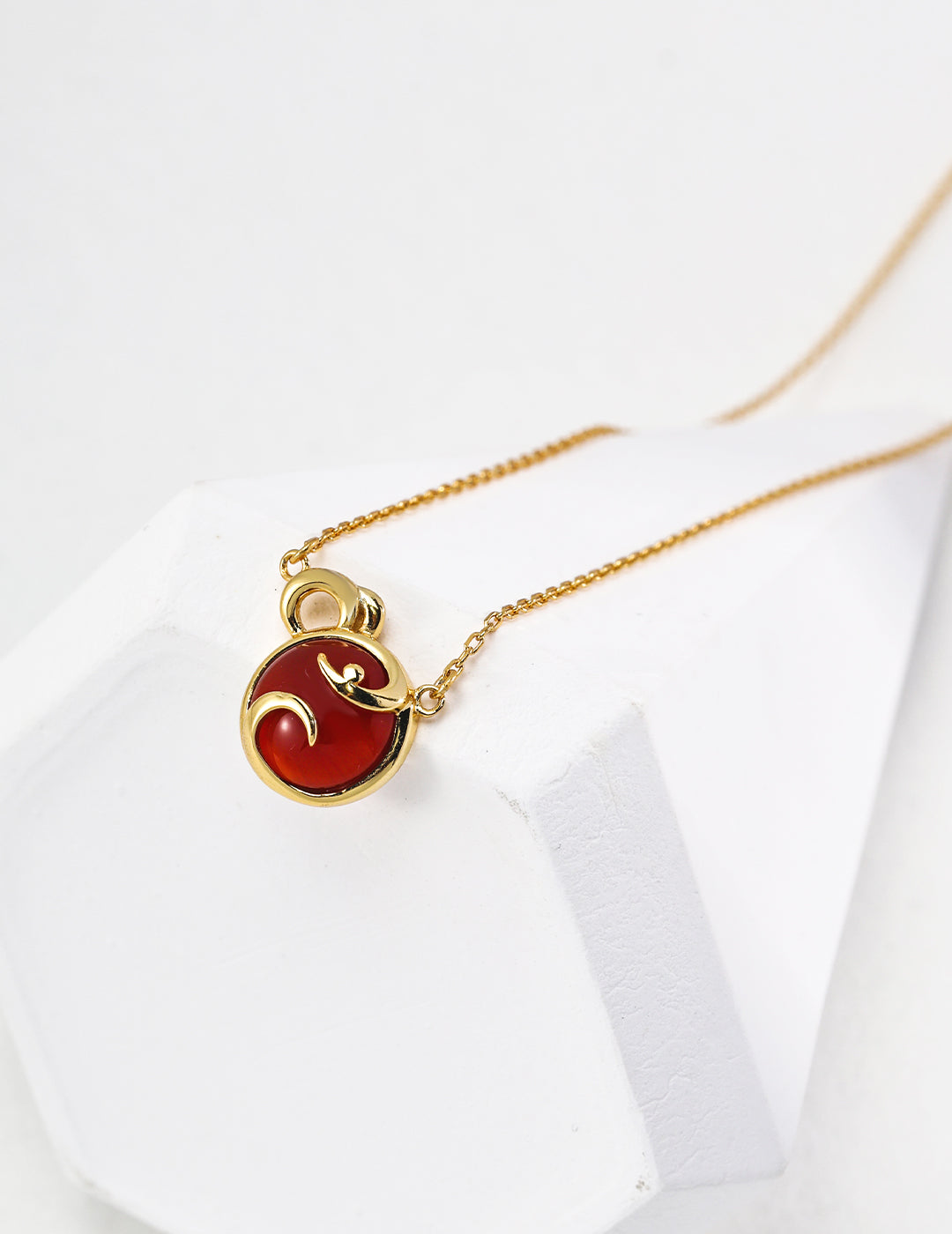 Sterling Silver Red Agate Necklace