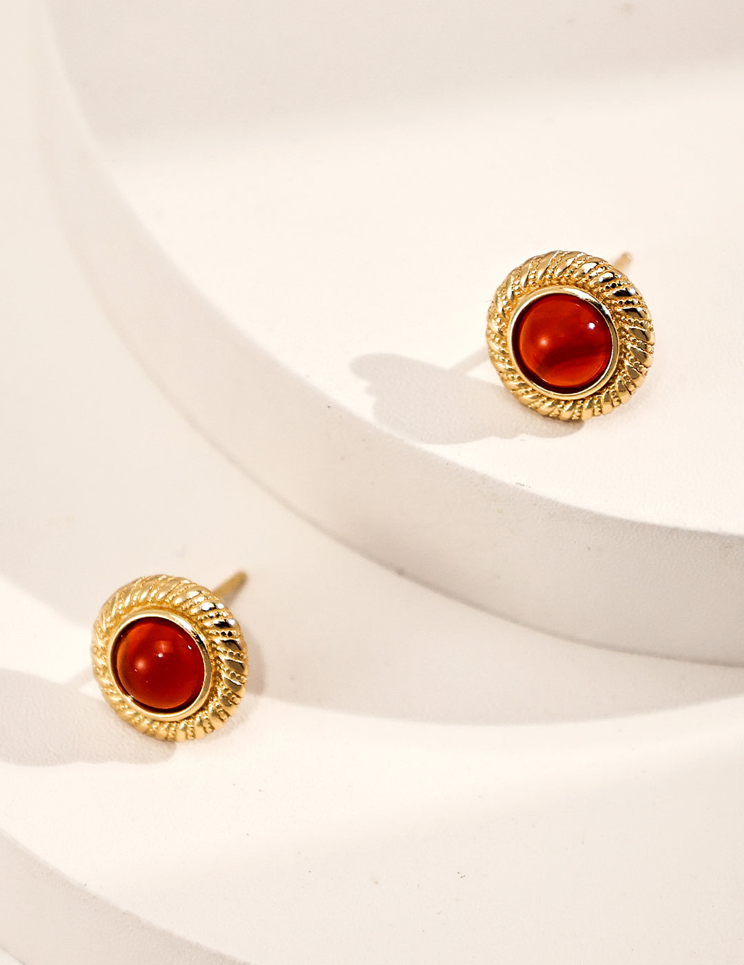 Palace Style Pure Silver Agate Earrings