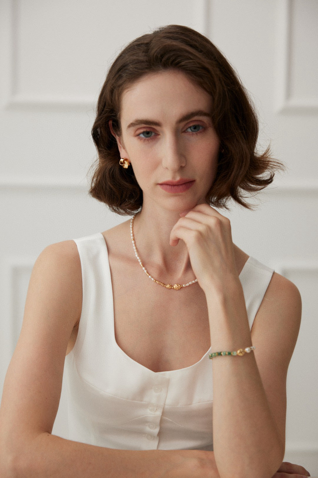 Natural Pearl Leaf Pendant Necklace