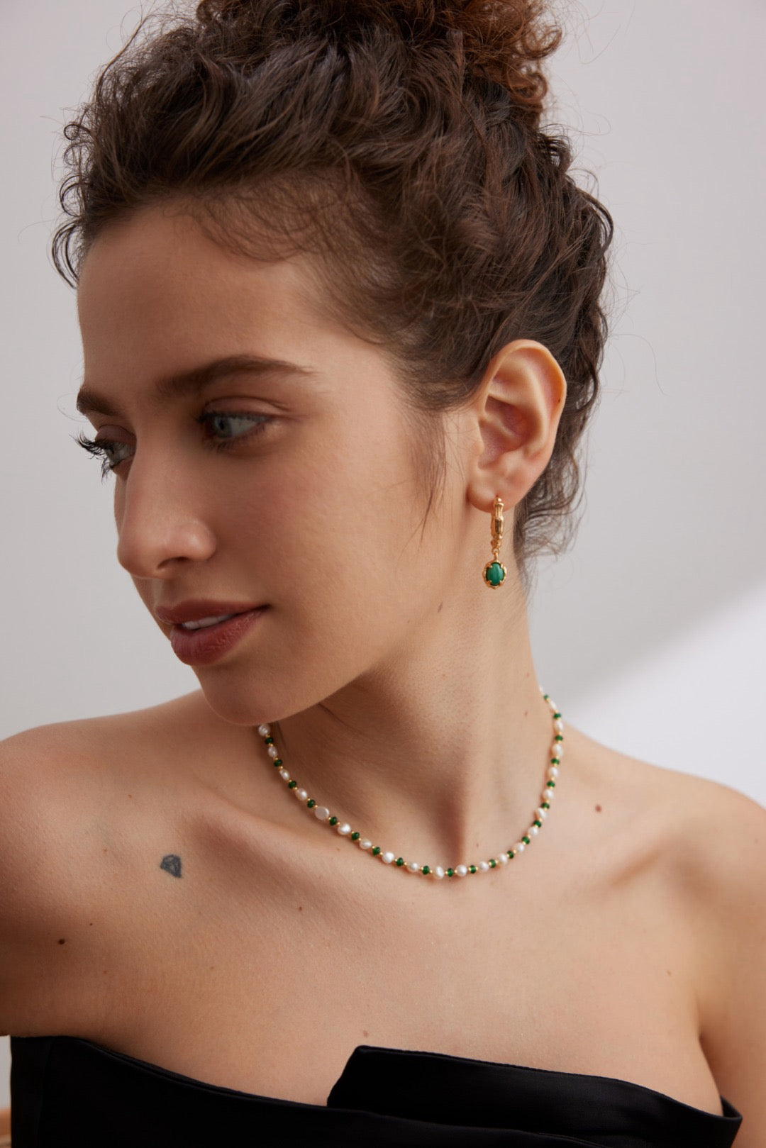 Pure Silver Malachite Pendant Earrings