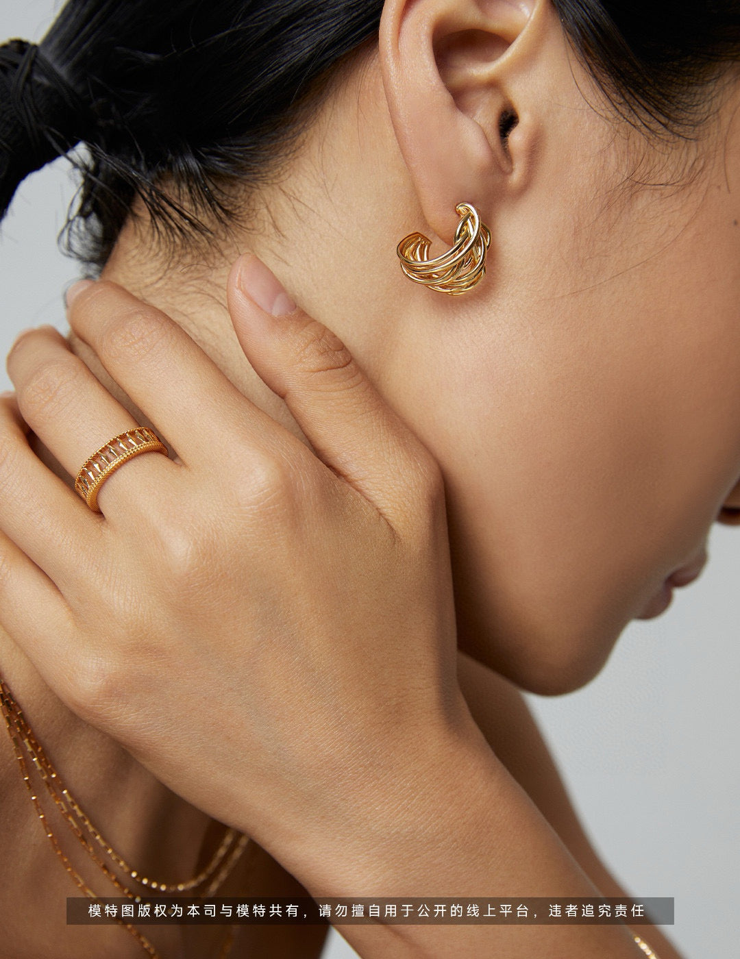 Pure Silver Line Half-Arc Earrings