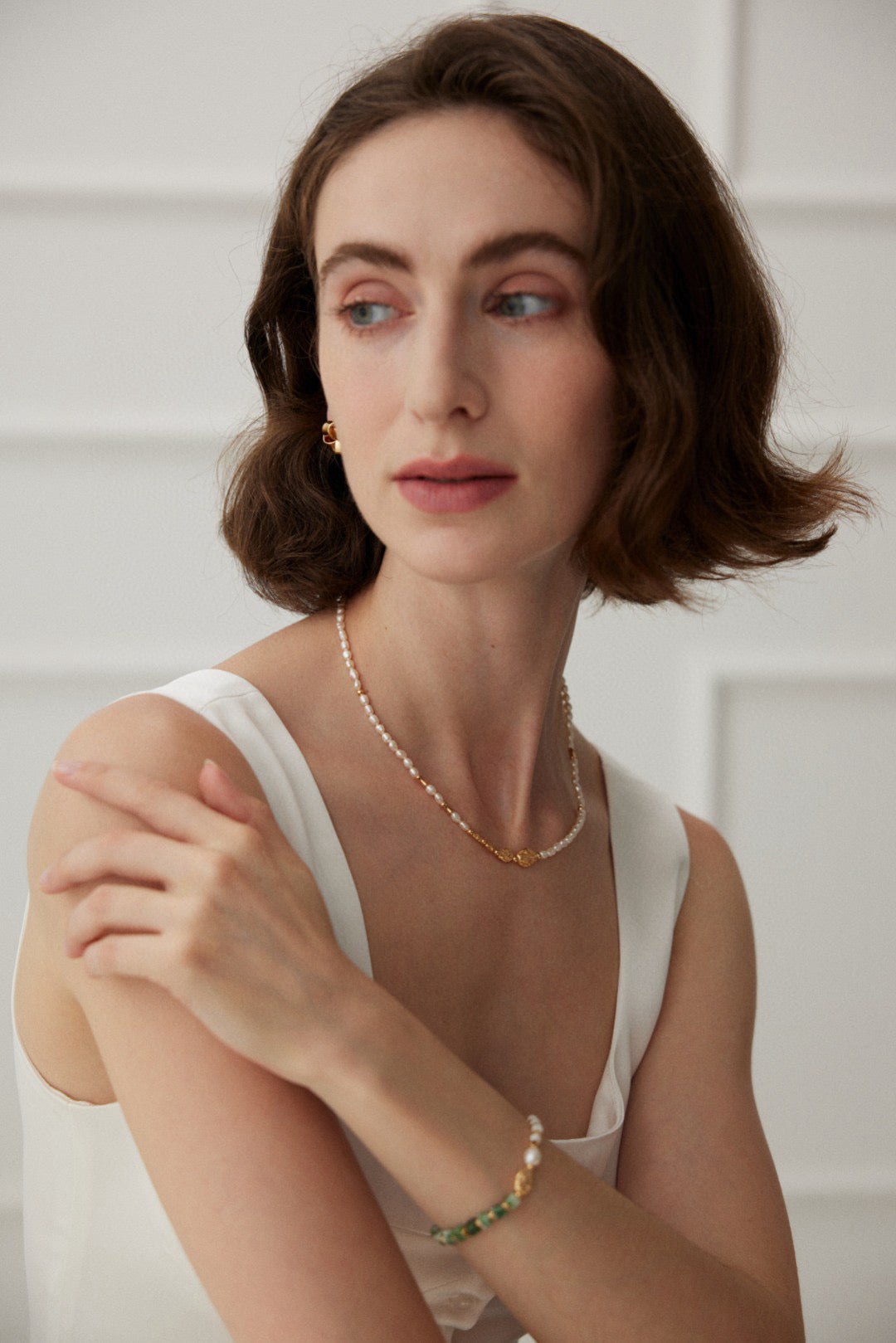 Natural Pearl Leaf Pendant Necklace