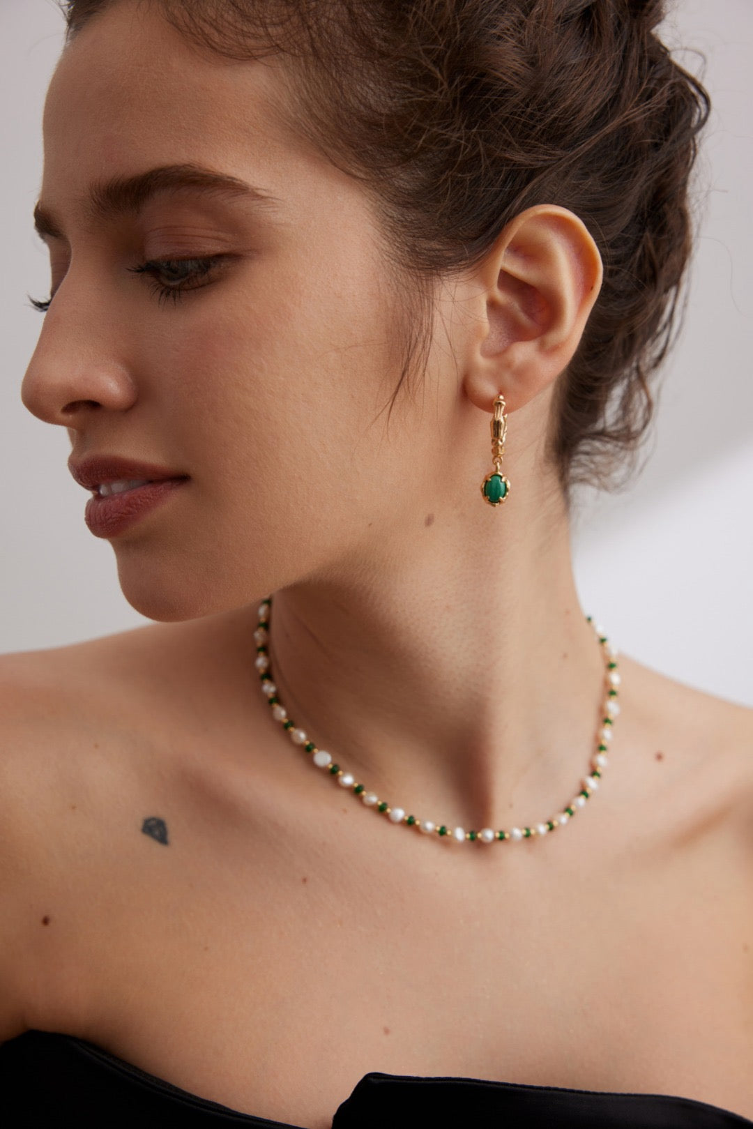 Pure Silver Malachite Pendant Earrings