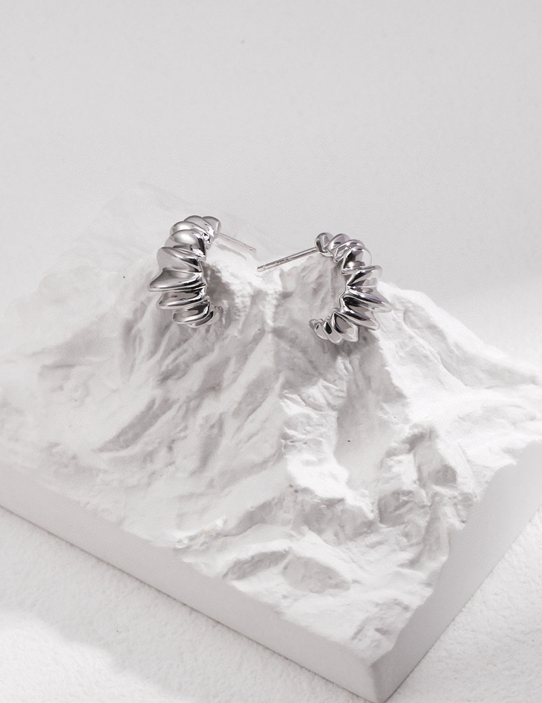 Pure Silver Irregular Earrings