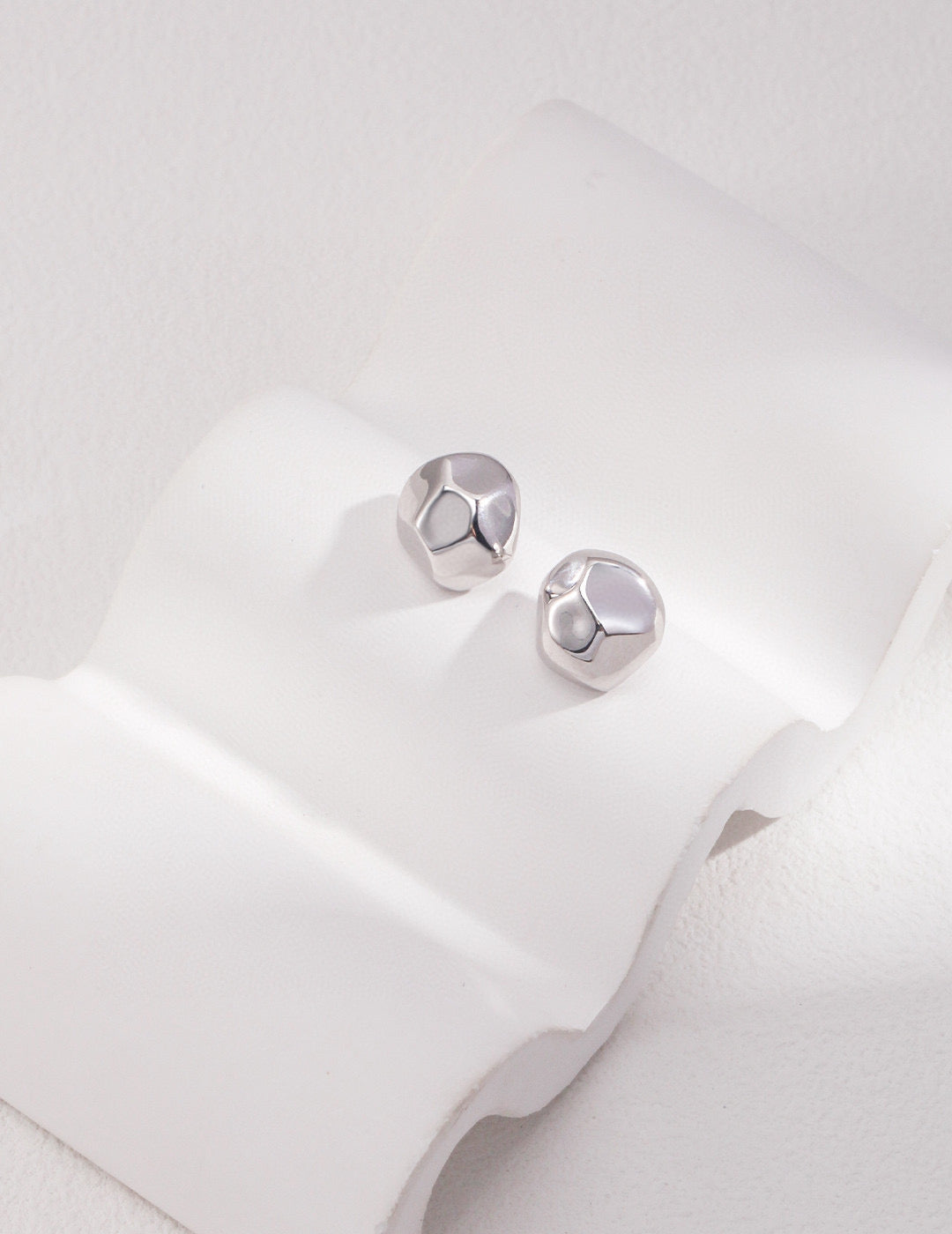 925 Pure Silver Minimalist Irregular Square Stud Earrings