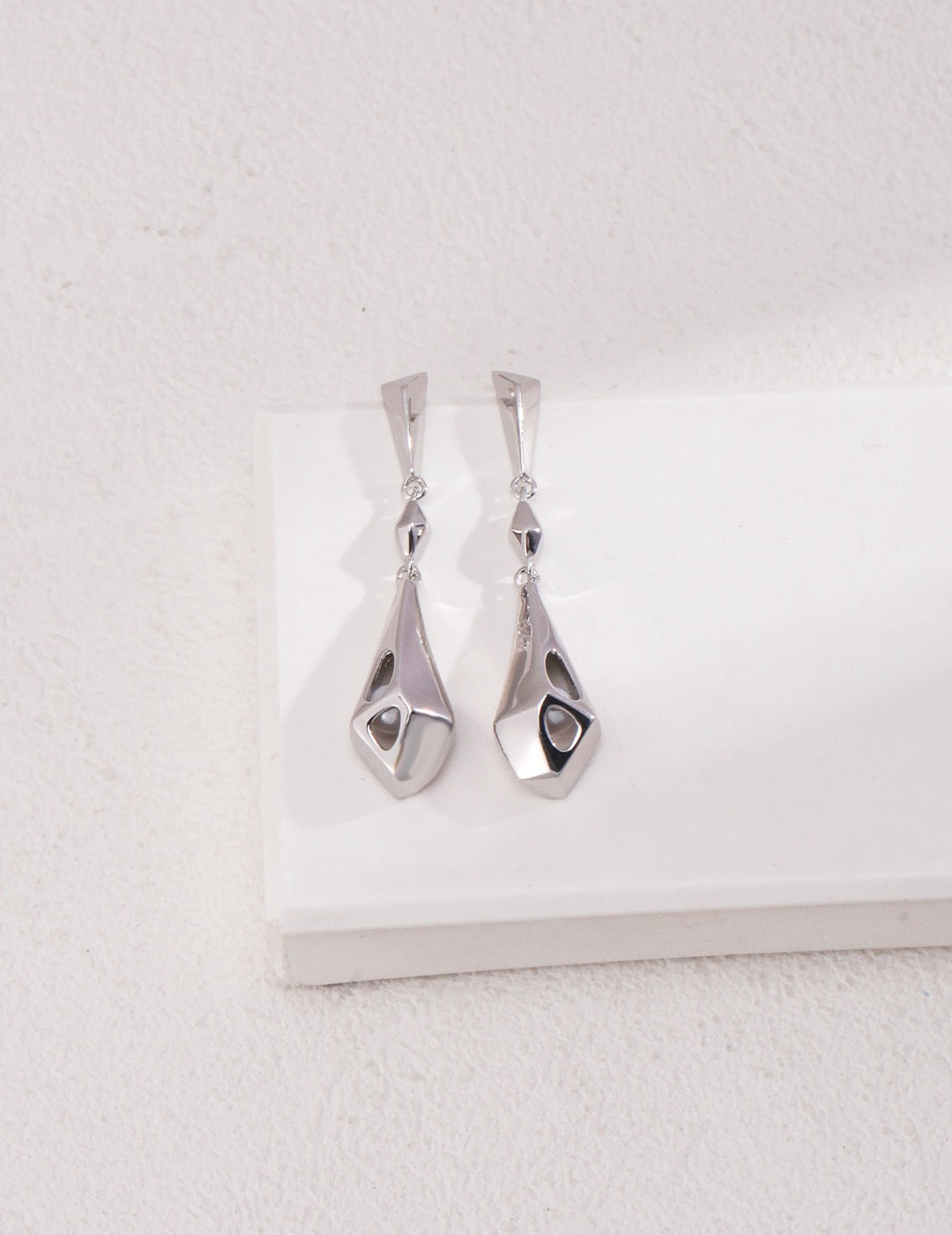 Pure Silver Teardrop Pearl-Set Earrings